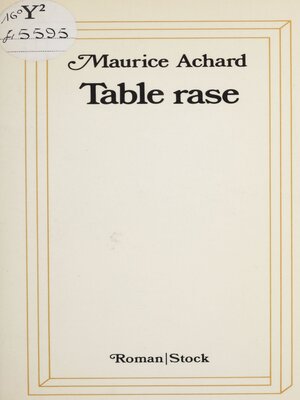cover image of Table rase